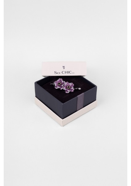 Begonvil Siyah Rodyum Kaplama Gümüş Broş indirimleri