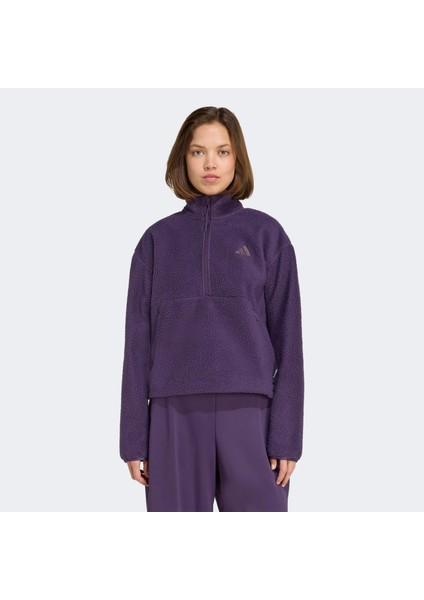City Tech High Pile Fleece Half Zip Kadın Mor Polar.-