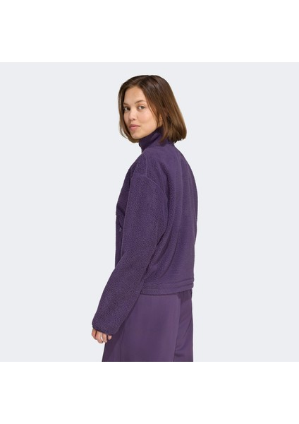 City Tech High Pile Fleece Half Zip Kadın Mor Polar.-