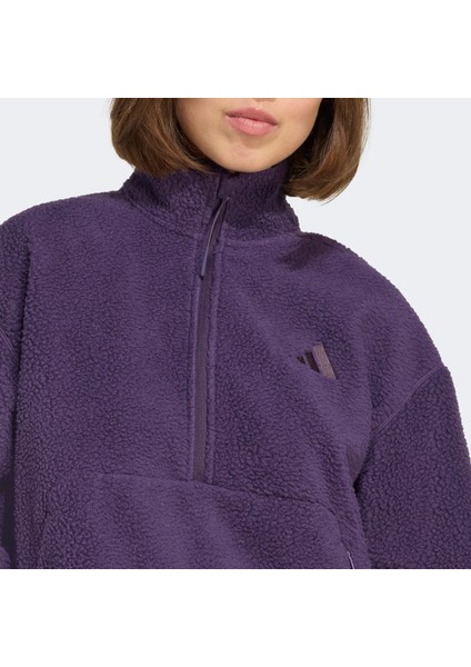 City Tech High Pile Fleece Half Zip Kadın Mor Polar.-