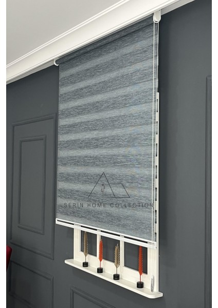 Koyu Gri Bambu Zebra Stor Perde (Dayanıklı Alüminyum Kasa) fırsatları