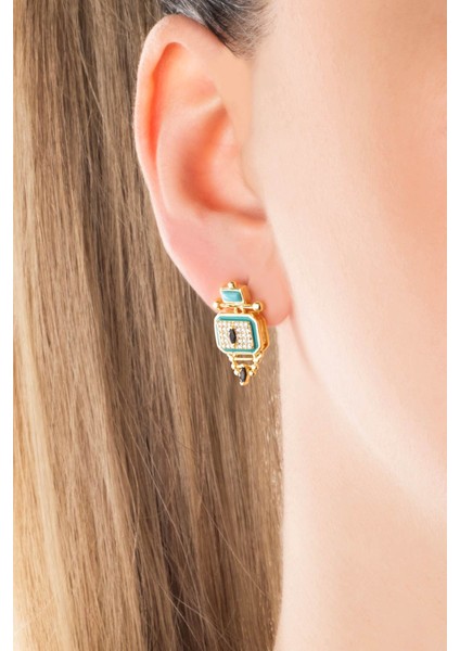 Ra'nın Gözü 18 Ayar Sarı Altın Kaplama Gümüş Küpe fiyatları