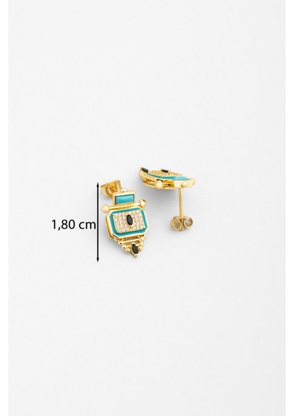 Ra'nın Gözü 18 Ayar Sarı Altın Kaplama Gümüş Küpe modelleri