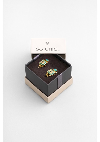 Ra'nın Gözü 18 Ayar Sarı Altın Kaplama Gümüş Küpe indirimleri