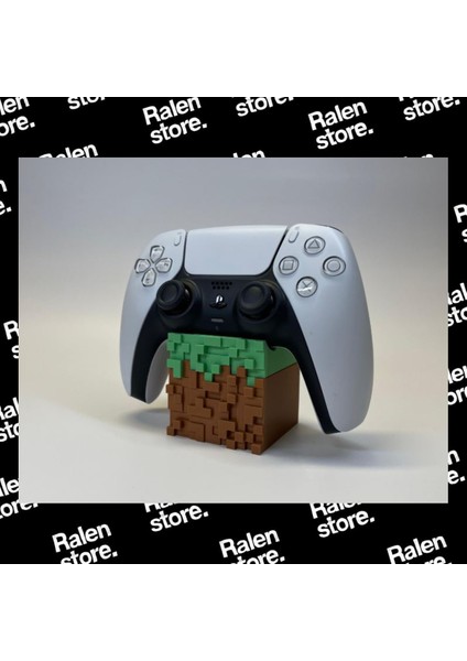 Minecraft Temalı Ps5 Gamepad Dualsense Stand Tekli | 10CM | Çimen Blok ( Yüksek Kalite 3D Baskı Pla ) fırsatları