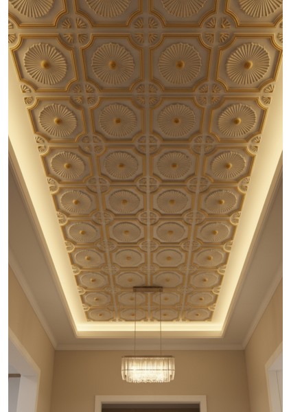 Royal Bej Altın Eskitme 45X45 cm Dekoratif Duvar Paneli – 6’lı Set fiyatları