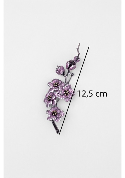 Sakura Çiçeği Siyah Rodyum Kaplama Gümüş Broş fiyatları