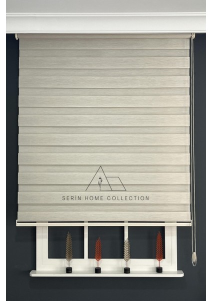 Koyu Krem Bambu Zebra Stor Perde (Dayanıklı Alüminyum Kasa) fiyatları