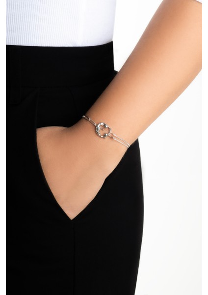 Esmeralda 18 Ayar Beyaz Altın Kaplama 19 cm Gümüş Inci Bileklik fırsatları