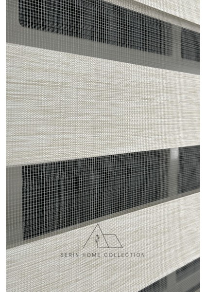 Koyu Krem Bambu Zebra Stor Perde (Dayanıklı Alüminyum Kasa) indirimleri