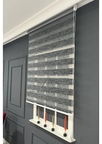 Siyah Bambu Zebra Stor Perde (Dayanıklı Alüminyum Kasa) modelleri