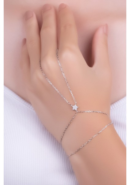 Mistik Yıldız 18 Ayar Beyaz Altın Kaplama 21 cm Gümüş Şahmeran fiyatları