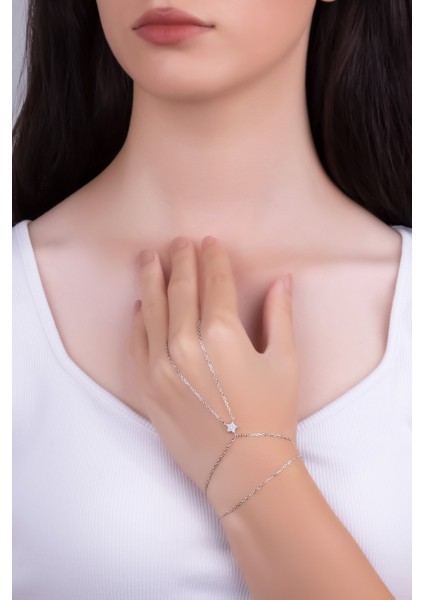 Mistik Yıldız 18 Ayar Beyaz Altın Kaplama 21 cm Gümüş Şahmeran fırsatları