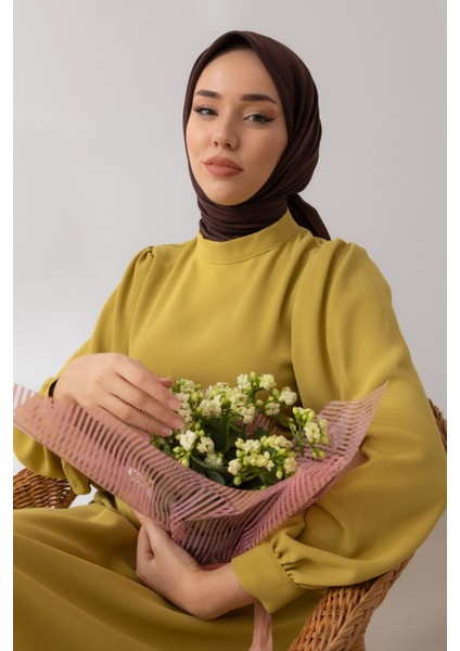 Acı Kahve Silk Home Düz Twill Polyester Eşarp