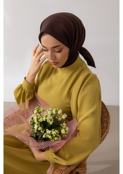 Acı Kahve Silk Home Düz Twill Polyester Eşarp fırsatları