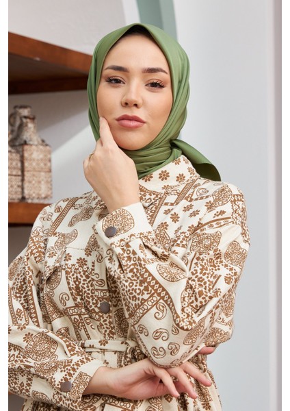 Çim Yeşili Silk Home Düz Twill Polyester Eşarp fiyatları