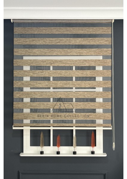 Kahverengi Bambu Zebra Stor Perde (Dayanıklı Alüminyum Kasa)