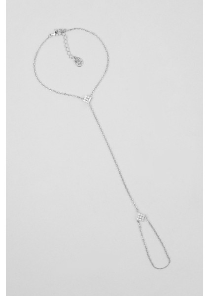 Thalia 18 Ayar Beyaz Altın Kaplama 24 cm Gümüş Şahmeran