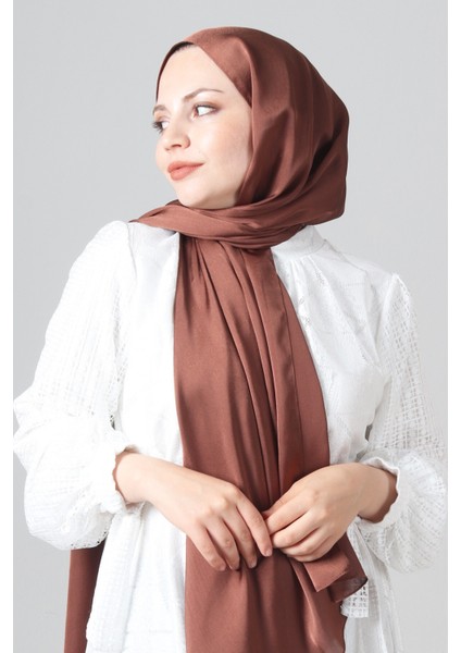Çikolata Harem Scarf Como Saten Şal modelleri