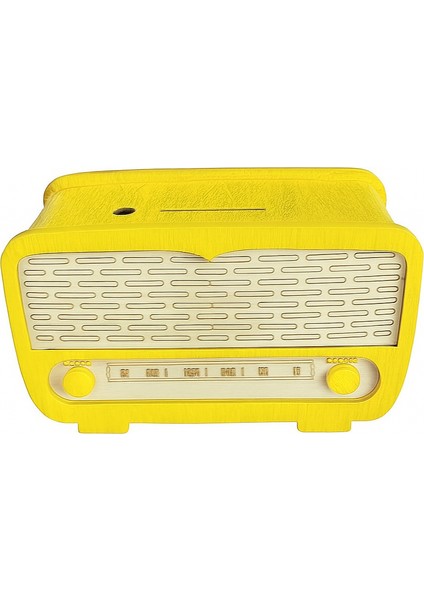 Radyo Kumbara - Ceviz Ağaçı Işleme - Sarı