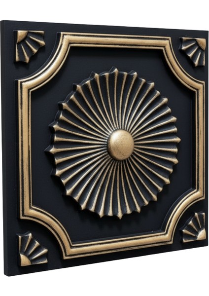 Royal Siyah Gold Eskitme 45X45 cm Dekoratif Duvar Paneli – 6’lı Set indirimleri