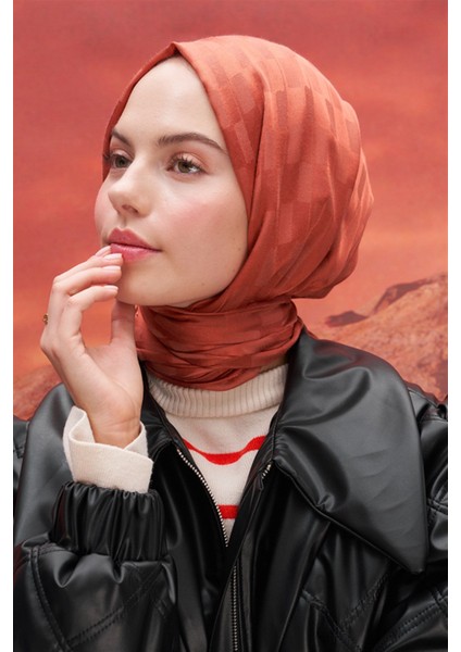 Kiremit Carell Küpçizgi Jakar Italyan Ipekli Şal fiyatları