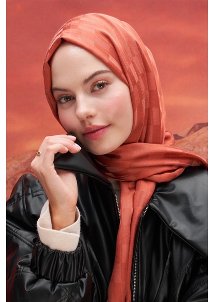 Kiremit Carell Küpçizgi Jakar Italyan Ipekli Şal modelleri