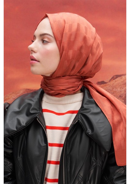 Kiremit Carell Küpçizgi Jakar Italyan Ipekli Şal fırsatları