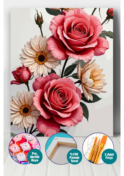 Çiçek Sanatı Sayılarla Boyama Seti