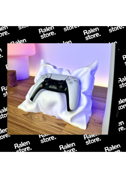 Yastık Temalı Ps5 Gamepad Dualsense Stand Tekli Beyaz Renk | 10CM ( Yüksek Kalite 3D Baskı Pla )