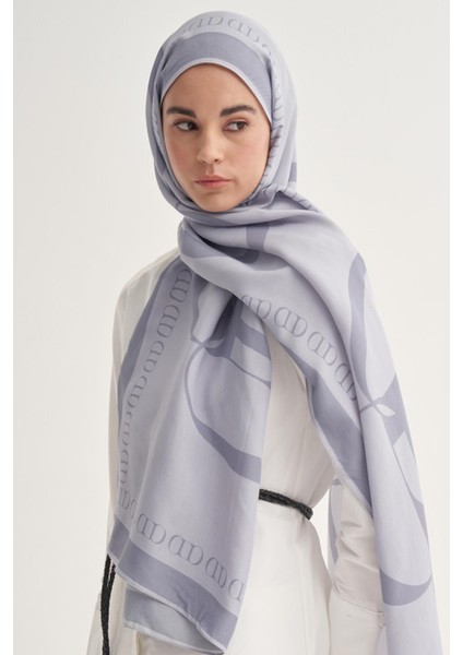 Füme Carell Aura Monogram Floş Şal