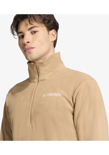 Multi Essentials 1-2 Zip Fleece Erkek Kahverengi Yürüyüş Polar.-