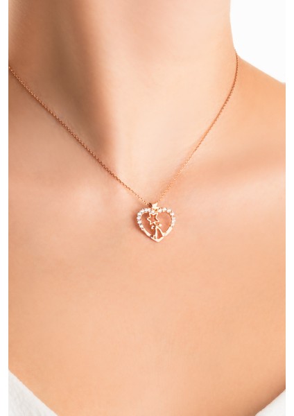 Liora Heart 18 Ayar Rose Altın Kaplama 55 cm Gümüş Kolye fiyatları