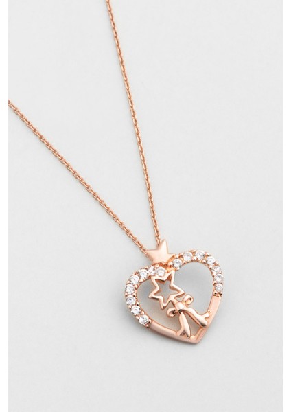 Liora Heart 18 Ayar Rose Altın Kaplama 55 cm Gümüş Kolye indirimleri