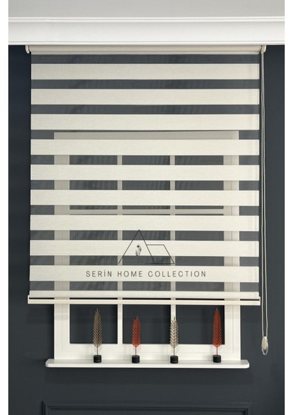 Krem Bambu Zebra Stor Perde (Dayanıklı Alüminyum Kasa)