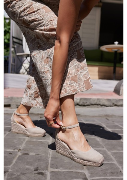 Hester Kadın Taba Gercek Suet Espadrıl Taban Ispanya Uretımı Sandalet