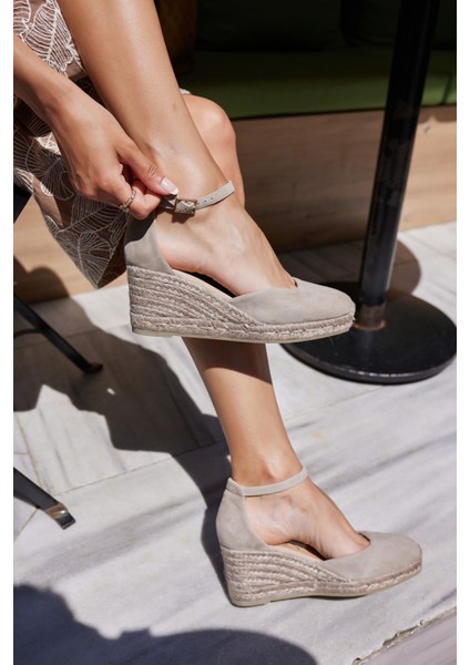 Hester Kadın Taba Gercek Suet Espadrıl Taban Ispanya Uretımı Sandalet indirimleri