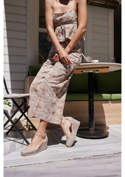 Hester Kadın Taba Gercek Suet Espadrıl Taban Ispanya Uretımı Sandalet