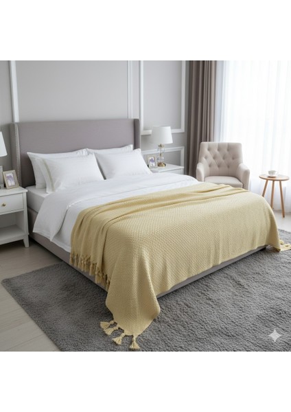 Çift Kişilik Ziczack Pike Sarı