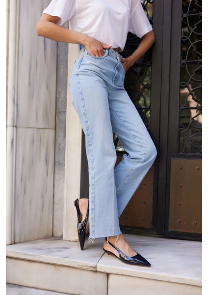 Haris Kadın Tereyag Sarısı Gercek Deri Mını Topuklu Slingback Ayakkabi fiyatları