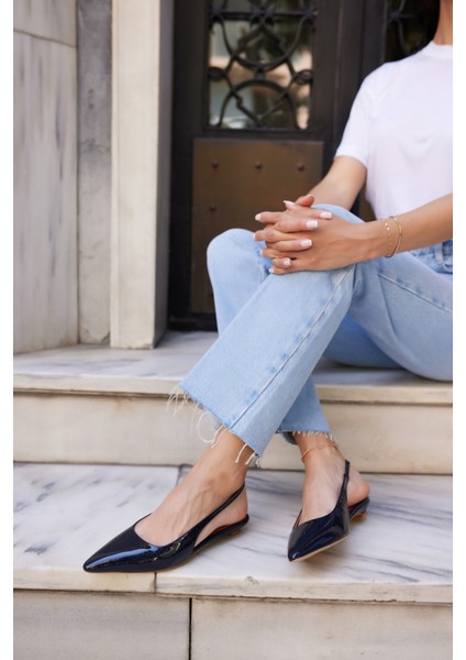 Haris Kadın Tereyag Sarısı Gercek Deri Mını Topuklu Slingback Ayakkabi modelleri