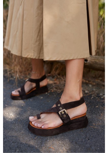 Pery Kadin Taba Gercek Suet Dolgu Taban Sandalet indirimleri