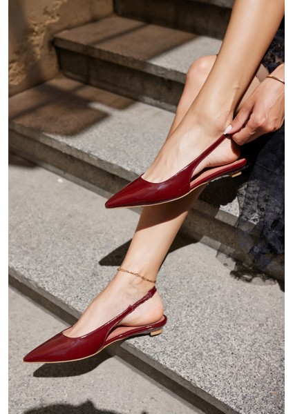 Haris Kadın Tereyag Sarısı Gercek Deri Mını Topuklu Slingback Ayakkabi