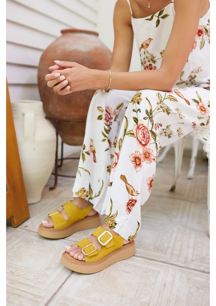 Osaka Kadın Taba Tutun Gercek Deri Suet Sandalet fiyatları