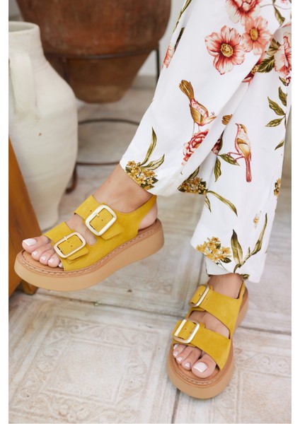 Osaka Kadın Taba Tutun Gercek Deri Suet Sandalet fırsatları