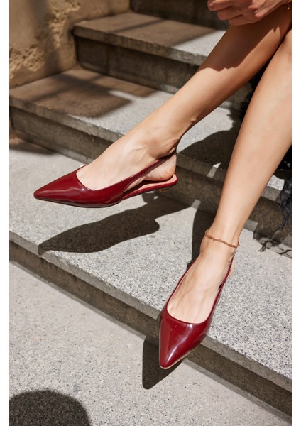 Haris Kadın Tereyag Sarısı Gercek Deri Mını Topuklu Slingback Ayakkabi modelleri