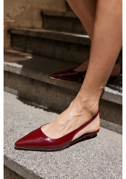 Haris Kadın Tereyag Sarısı Gercek Deri Mını Topuklu Slingback Ayakkabi