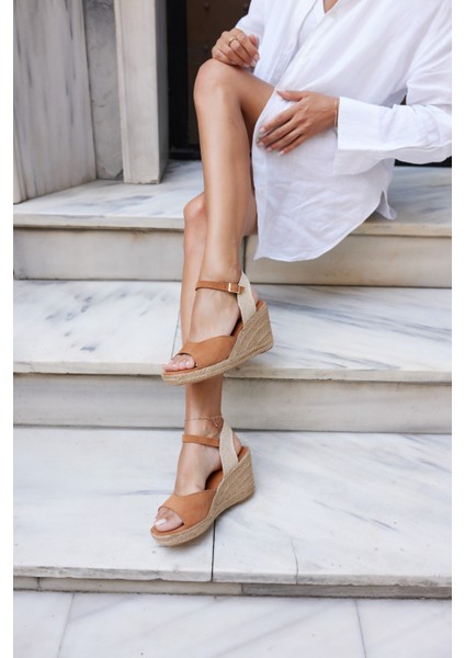 Bobi Kadin Lacivert Gercek Deri Suet Espadril Sandalet fırsatları