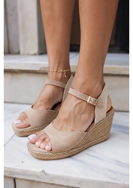 Bobi Kadin Lacivert Gercek Deri Suet Espadril Sandalet indirimleri