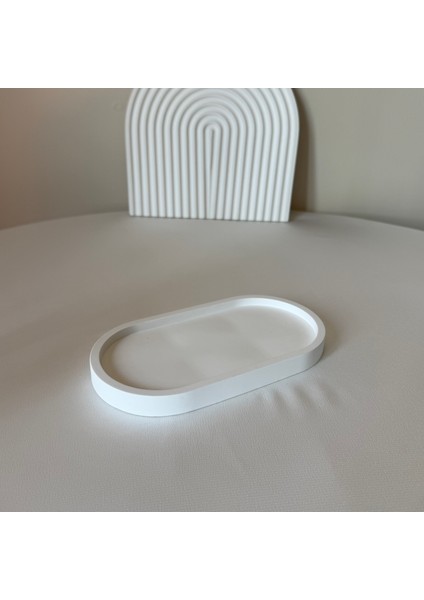 El Yapımı Beyaz Oval Takı & Sunum Tabağı